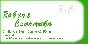 robert csaranko business card