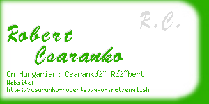 robert csaranko business card